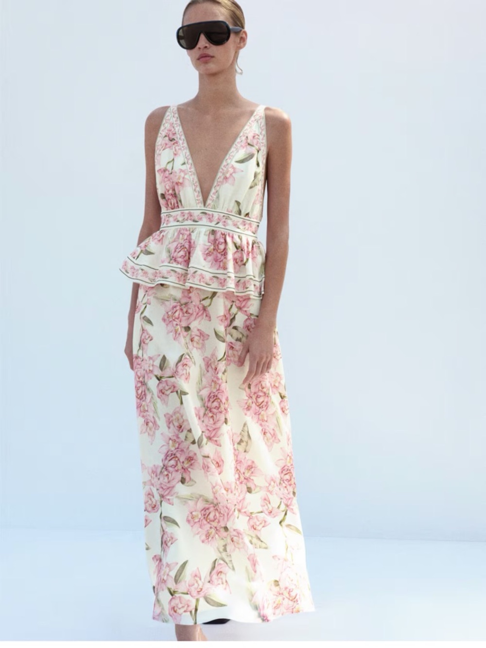 NWT H&M linen blend peplum dress